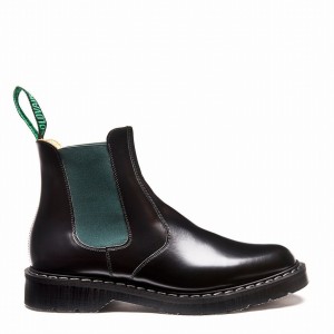 Buty Dealera Damskie Solovair Greasy Czarne | S0-900-BK-GN-G-030