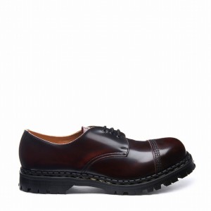 Buty Gibson Damskie Solovair Rub-Off Steel Toe Capped Bordowe | GF3-1370-BUR-RO-030
