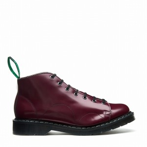 Buty Małpy Męskie Solovair Vegan Hi-Shine Czerwone | VS7-116-OX-VEG-G-030