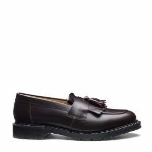 Loafersy Męskie Solovair Cordovan Tassel Bordowe | S0-1022-COR-G-030