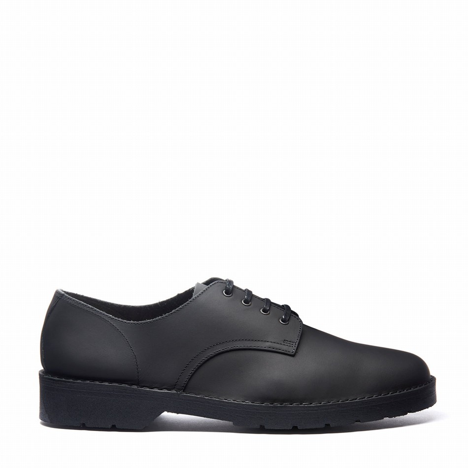 Buty Gibson Męskie Solovair Waxy 4 Eye Czarne | 390-014-060